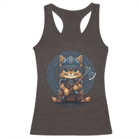 Nordic Norse Viking Cat Warrior Racerback Tank Top