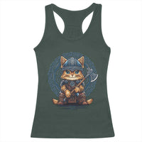 Nordic Norse Viking Cat Warrior Racerback Tank Top