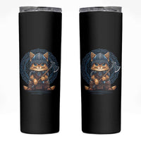 Nordic Norse Viking Cat Warrior Skinny Tumbler