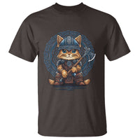 Nordic Norse Viking Cat Warrior T Shirt