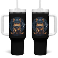 Nordic Norse Viking Cat Warrior Tumbler With Handle