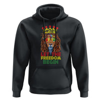 Juneteenth Hoodie Let The Freedom Begin Lion Rasta - Wonder Print Shop
