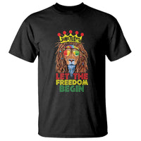 Juneteenth T Shirt Let The Freedom Begin Lion Rasta - Wonder Print Shop
