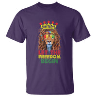 Juneteenth T Shirt Let The Freedom Begin Lion Rasta - Wonder Print Shop