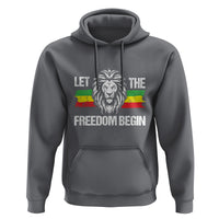 Juneteenth Hoodie Let The Freedom Begin African American Lion - Wonder Print Shop