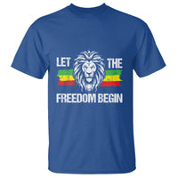 Juneteenth T Shirt Let The Freedom Begin African American Lion - Wonder Print Shop