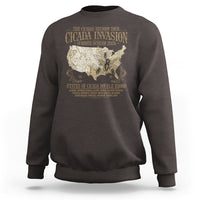 The Cicada Reunion U.S Tour 2024 Sweatshirt States Of Cicada Double Brood XIII & XIX American Map - Wonder Print Shop