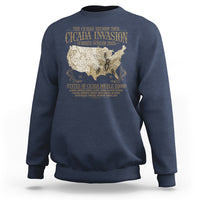 The Cicada Reunion U.S Tour 2024 Sweatshirt States Of Cicada Double Brood XIII & XIX American Map - Wonder Print Shop