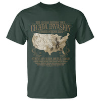 The Cicada Reunion U.S Tour 2024 T Shirt States Of Cicada Double Brood XIII & XIX American Map - Wonder Print Shop
