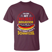 Oktoberfest T Shirt On My Wurst Behavior I Dont Give A Schnitzel German Beer - Wonder Print Shop