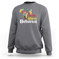 Oktoberfest Sweatshirt On My Wurst Behavior German Beer Sausage - Wonder Print Shop