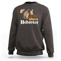 Oktoberfest Sweatshirt On My Wurst Behavior German Beer Sausage - Wonder Print Shop