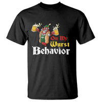 Oktoberfest T Shirt On My Wurst Behavior German Beer Sausage - Wonder Print Shop