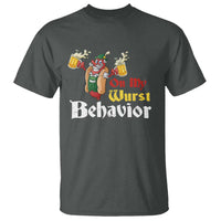 Oktoberfest T Shirt On My Wurst Behavior German Beer Sausage - Wonder Print Shop