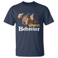 Oktoberfest T Shirt On My Wurst Behavior German Beer Sausage - Wonder Print Shop
