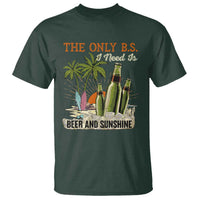 Funny Beer Lover T Shirt The Only B.S. I Need Is Beer And Sunshine - Wonder Print Shop