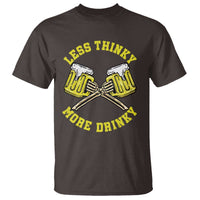 Funny Beer Lover T Shirt Less Thinky More Drinky Skeleton - Wonder Print Shop