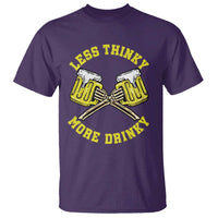 Funny Beer Lover T Shirt Less Thinky More Drinky Skeleton - Wonder Print Shop