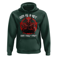 Satan Hoodie God Is Busy Can I Help You Baphomet Satanic Goat