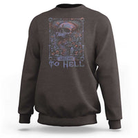 Horror Halloween Sweatshirt Welcome To Hell Creepy Skull - Wonder Print Shop