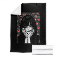 Horror Anime Girl Manga Creepy Halloween Throw Blanket - Wonder Print Shop