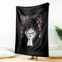 Horror Anime Girl Manga Creepy Halloween Throw Blanket - Wonder Print Shop