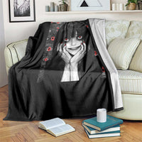 Horror Anime Girl Manga Creepy Halloween Throw Blanket - Wonder Print Shop