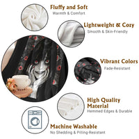 Horror Anime Girl Manga Creepy Halloween Throw Blanket - Wonder Print Shop