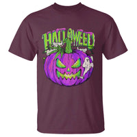 Funny Halloween T Shirt Halloweed Pumpkin Weed Cannabis Smoking - Wonder Print Shop
