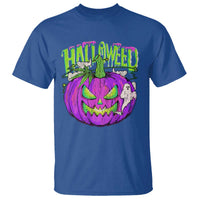 Funny Halloween T Shirt Halloweed Pumpkin Weed Cannabis Smoking - Wonder Print Shop