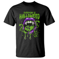 Funny Halloween T Shirt Everyday Is Halloweed Vampire Weed Cannabis Smoking - Wonder Print Shop