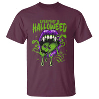 Funny Halloween T Shirt Everyday Is Halloweed Vampire Weed Cannabis Smoking - Wonder Print Shop