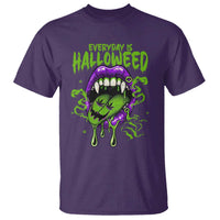 Funny Halloween T Shirt Everyday Is Halloweed Vampire Weed Cannabis Smoking - Wonder Print Shop