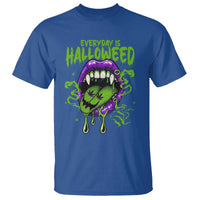 Funny Halloween T Shirt Everyday Is Halloweed Vampire Weed Cannabis Smoking - Wonder Print Shop