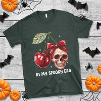Halloween Coquette T Shirt In My Spooky Era Skull Cherry - Wonder Print Shop