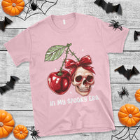Halloween Coquette T Shirt In My Spooky Era Skull Cherry - Wonder Print Shop