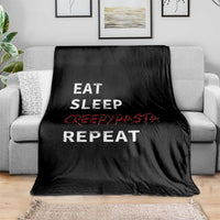 Horror Movie Lover Throw Blanket Eat Sleep Creepypasta Repeat - Wonder Print Shop