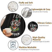 Halloween Clown Throw Blanket I Eat Children Spooky Mask - Wonder Print Shop