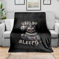 Halloween Cat Clown Throw Blanket Why So Sleepy Creepy - Wonder Print Shop