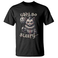 Halloween Cat Clown T Shirt Why So Sleepy Creepy - Wonder Print Shop