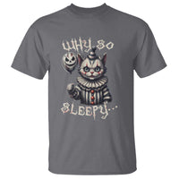 Halloween Cat Clown T Shirt Why So Sleepy Creepy - Wonder Print Shop
