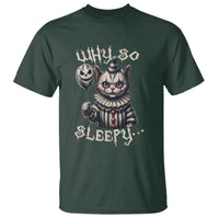 Halloween Cat Clown T Shirt Why So Sleepy Creepy - Wonder Print Shop