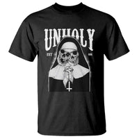 Unholy Nun T Shirt Skeleton Dirty Nun Creepy Halloween - Wonder Print Shop