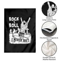 Halloween Rock N Roll Garden Flag Will Never Die Zombie - Wonder Print Shop