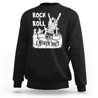 Halloween Rock N Roll Sweatshirt Will Never Die Zombie - Wonder Print Shop