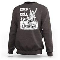 Halloween Rock N Roll Sweatshirt Will Never Die Zombie - Wonder Print Shop