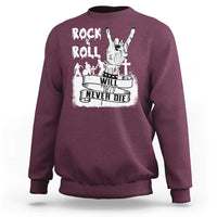 Halloween Rock N Roll Sweatshirt Will Never Die Zombie - Wonder Print Shop