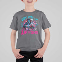 Halloween Rock N Roll T Shirt For Kid Vibing With My Demons - Wonder Print Shop