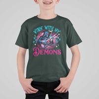 Halloween Rock N Roll T Shirt For Kid Vibing With My Demons - Wonder Print Shop