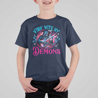 Halloween Rock N Roll T Shirt For Kid Vibing With My Demons - Wonder Print Shop